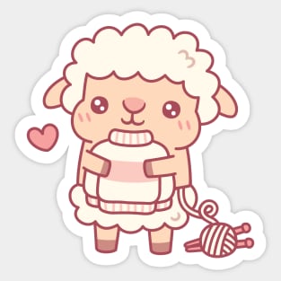 Cute Sheep With Wool Sweater Funny Sticker